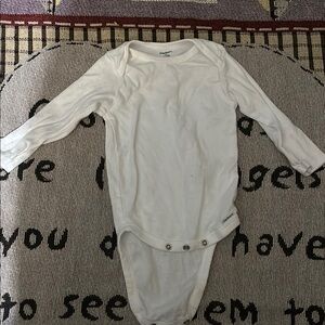 Carter's White Cotton Long Sleeve Bodysuit
